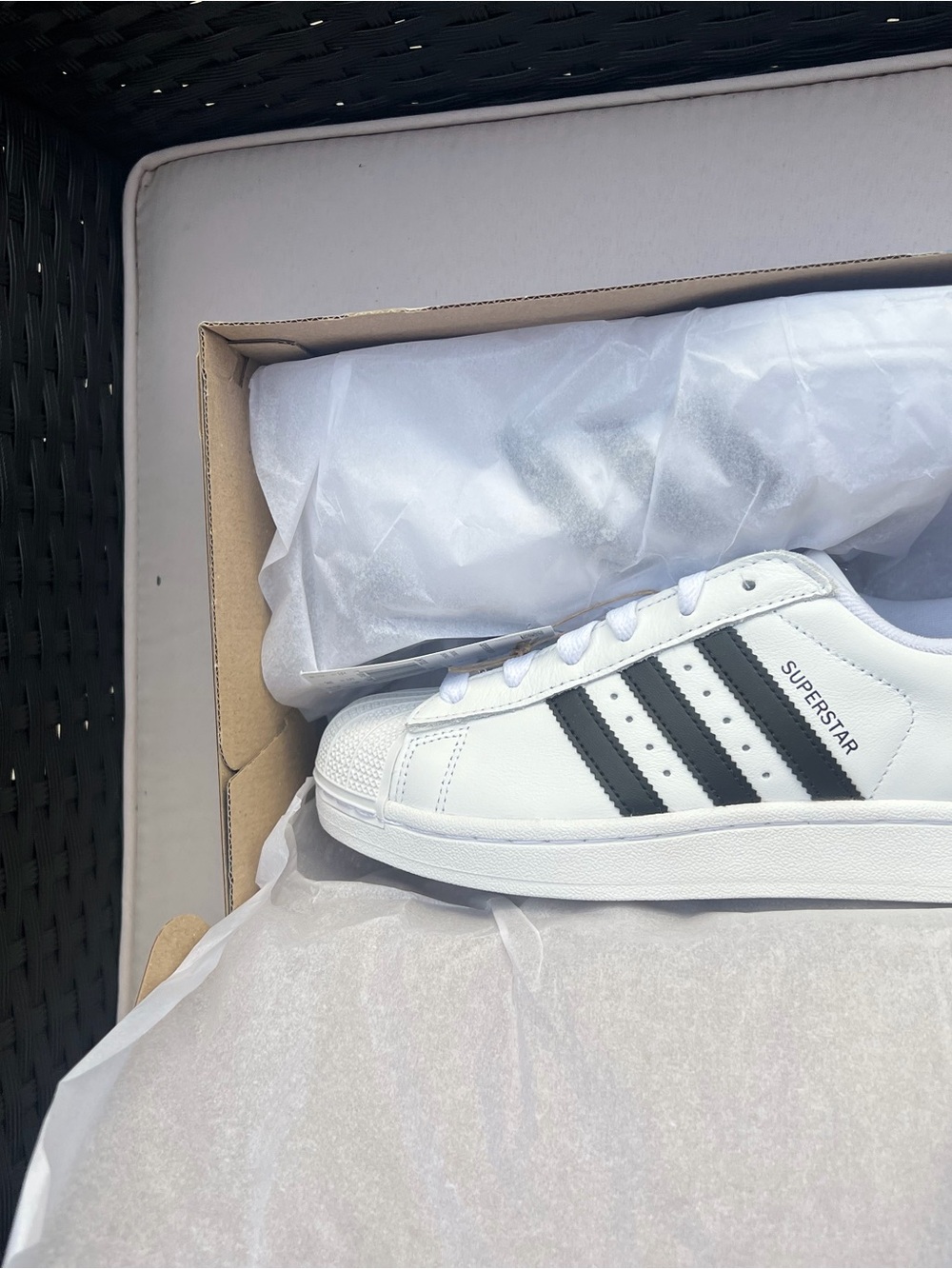 adidas Superstar Sneakers - White with Black Stripes